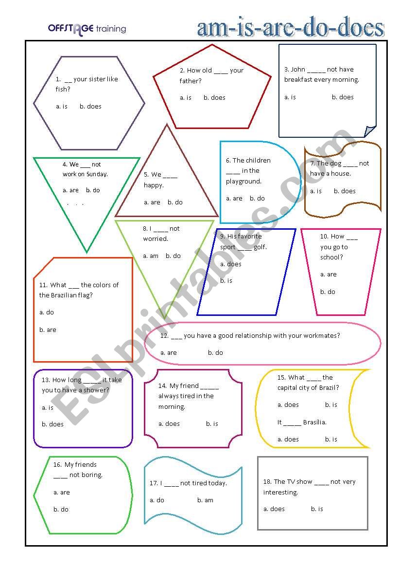 Aux BE, DO, DOES - Remedial Exercises