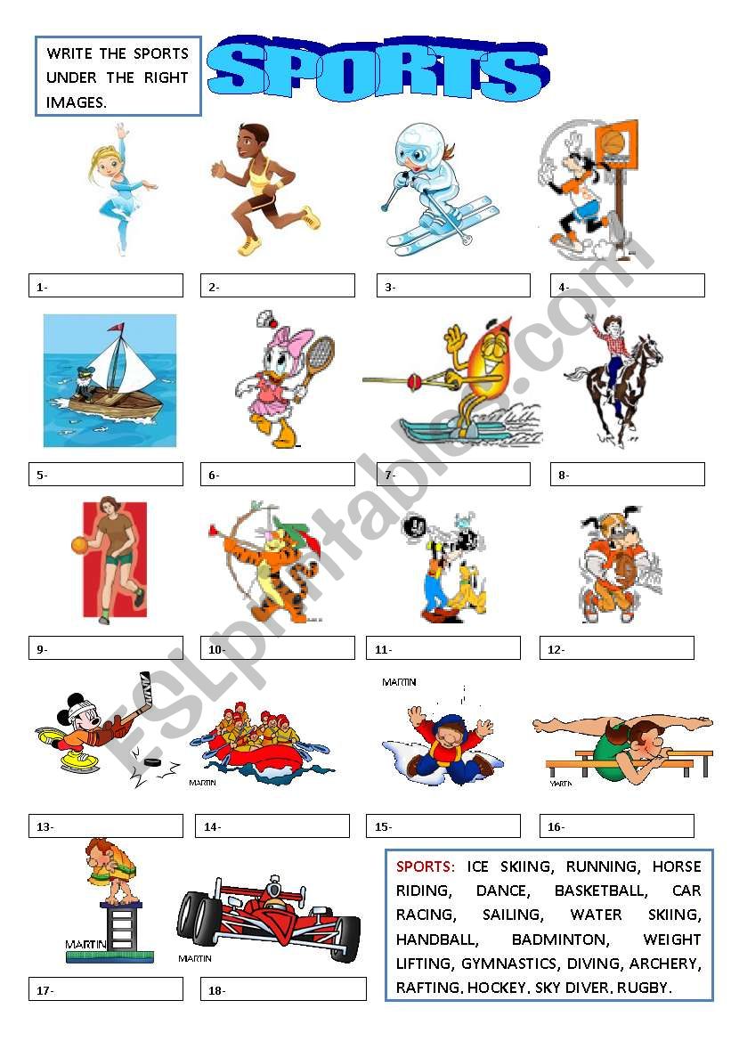 SPORTS II worksheet