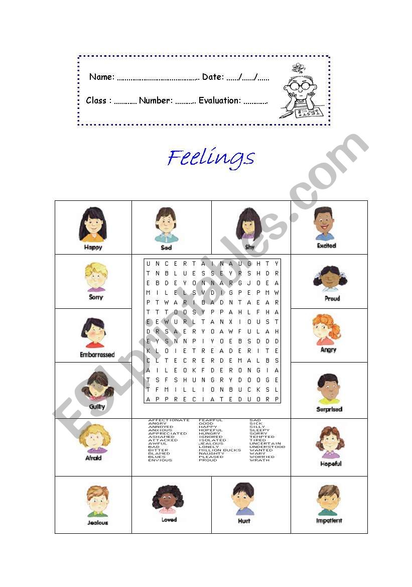 Feelings  worksheet