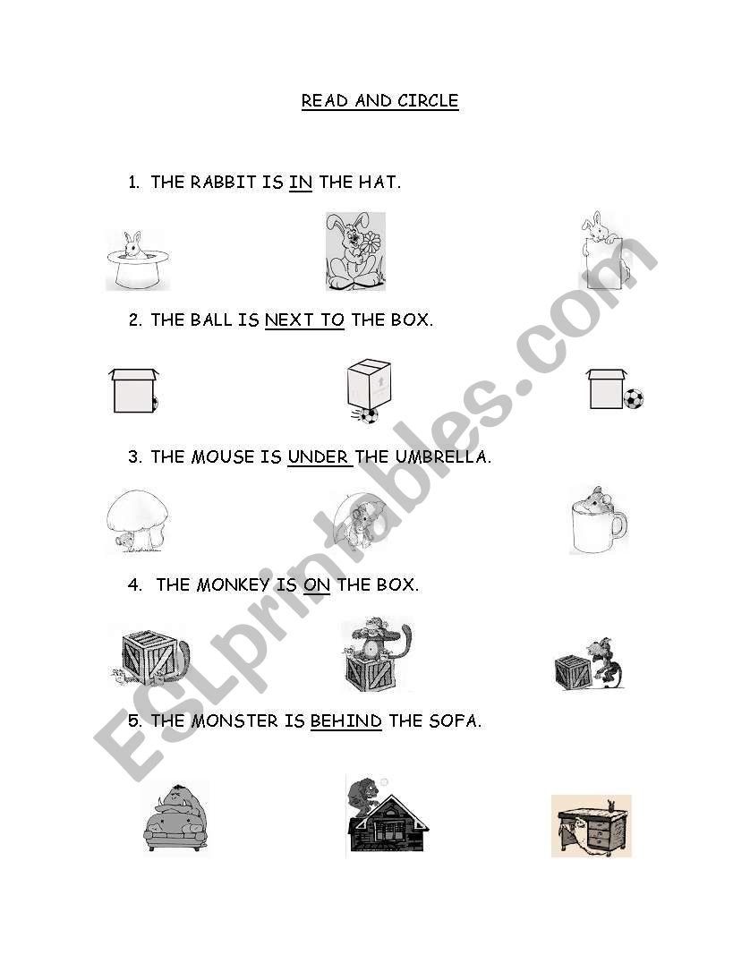 PREPOSITIONS worksheet