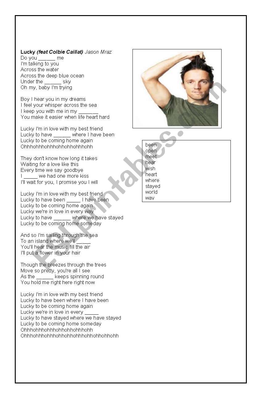 Lucky-Jason Marz song worksheet