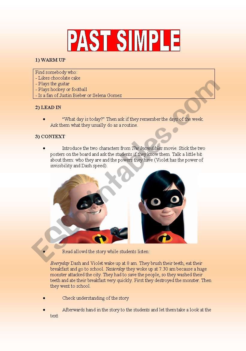 Simple past worksheet