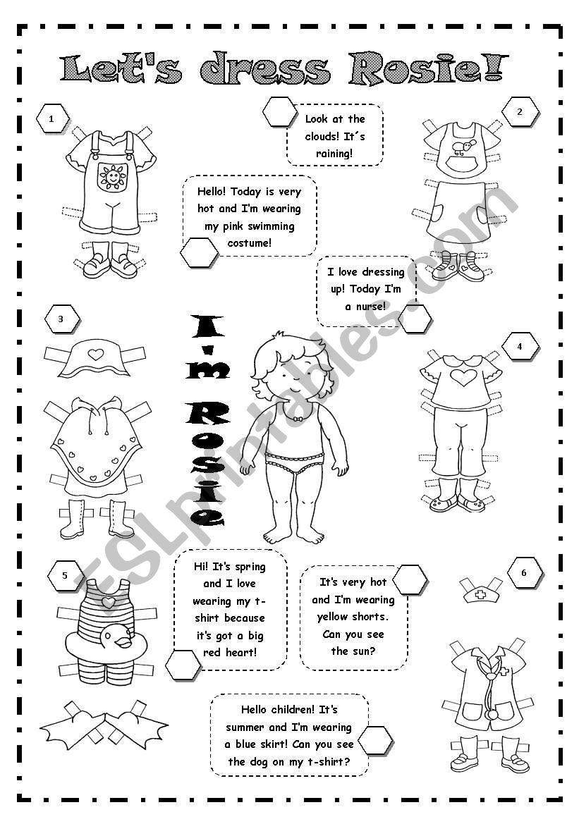 LetÂ´s dress Rosie worksheet