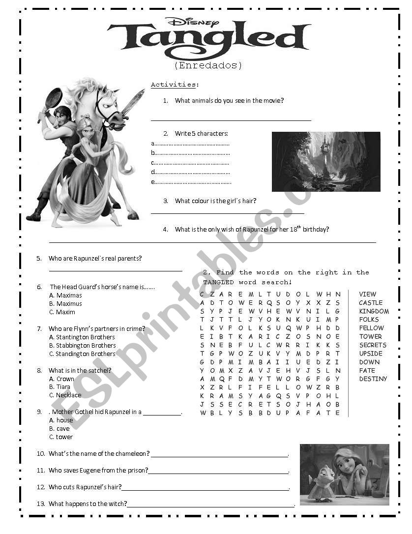 Tangled worksheet