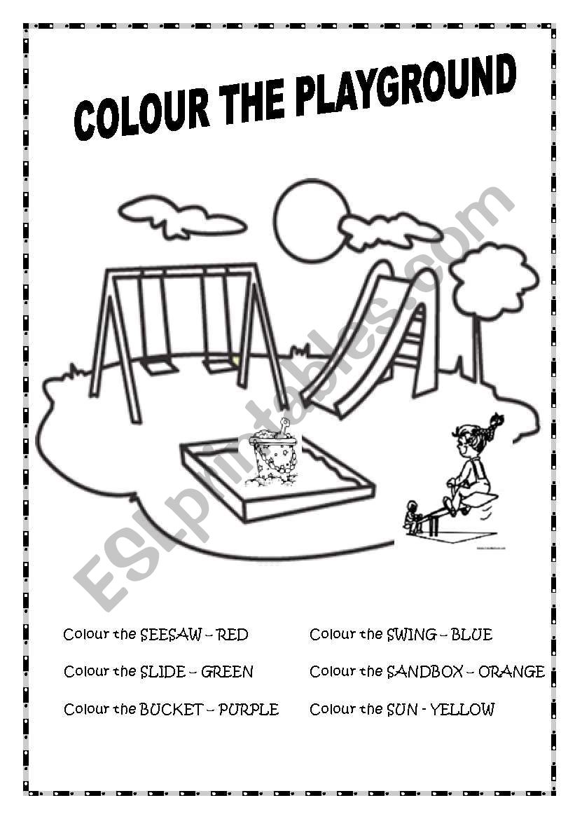 COLOUR THE PLAYGROUND worksheet