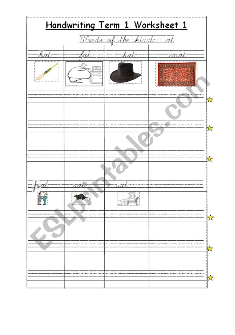 Upper Kindergarten English Practice Sheet