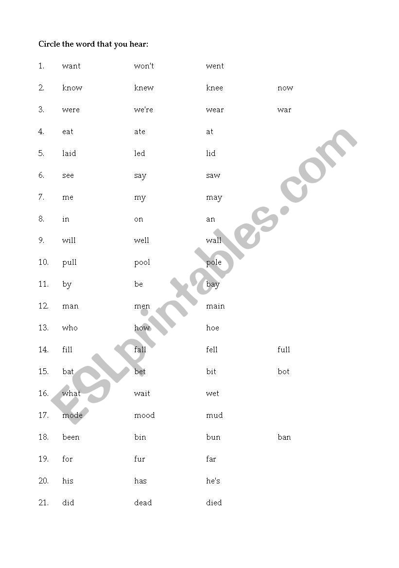 Pair work Listening Lesson worksheet