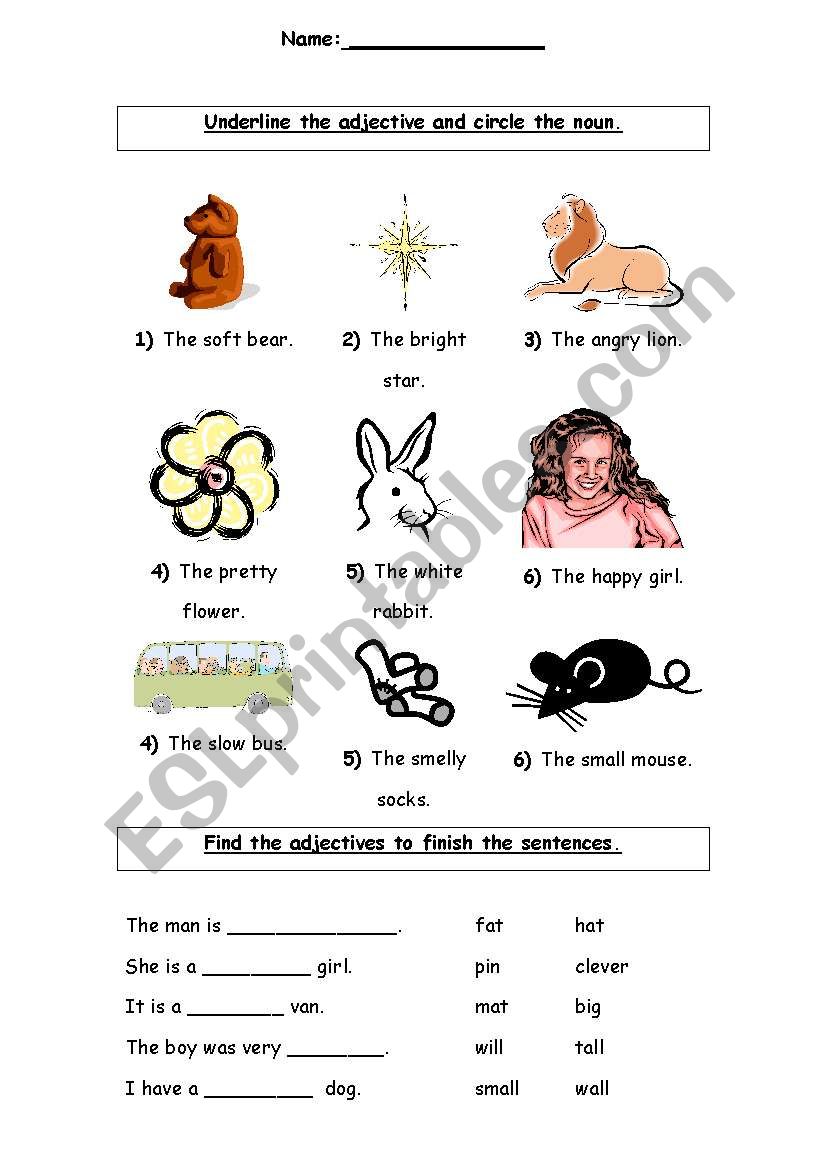 adjectives worksheet