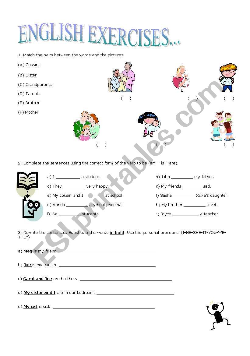 Family, Jobs and Numbers worksheet