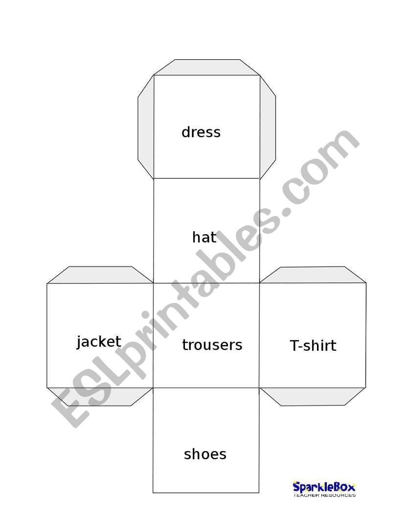Clothes and Colours game worksheet