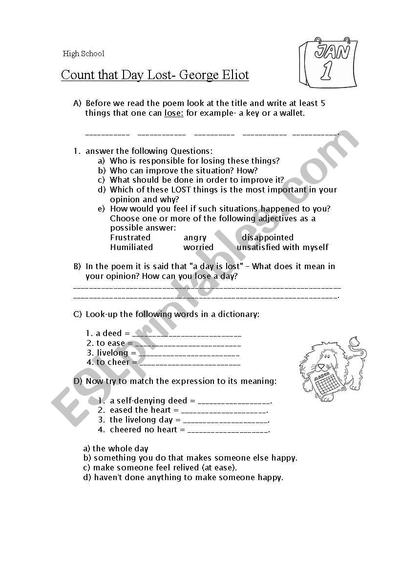 count that day lost-worksheet worksheet