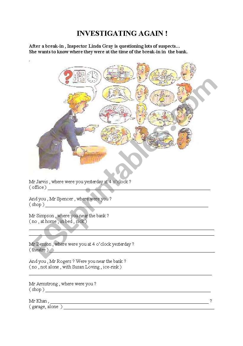 INCESTIGATING AGAIN ! worksheet