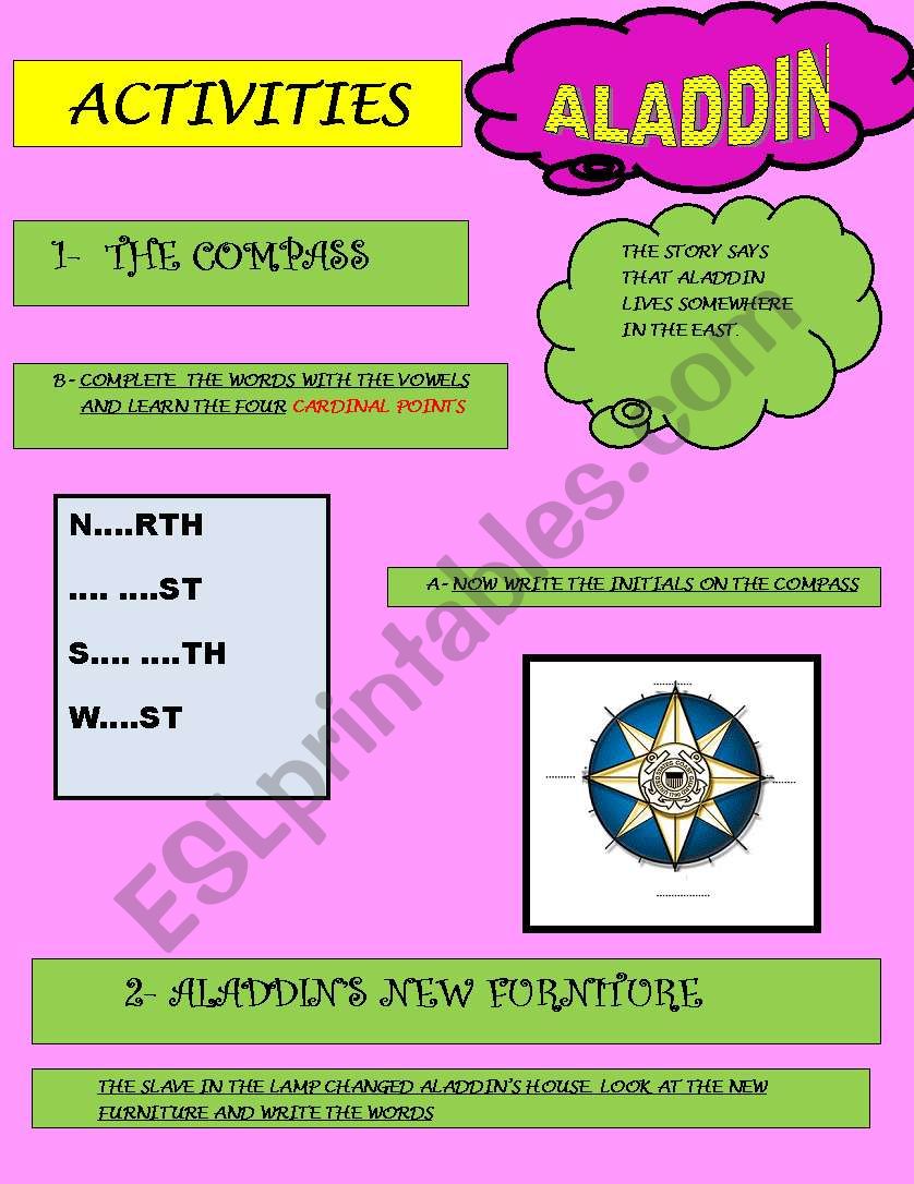 ALADIN ACTIVITIES (2/3 worksheet