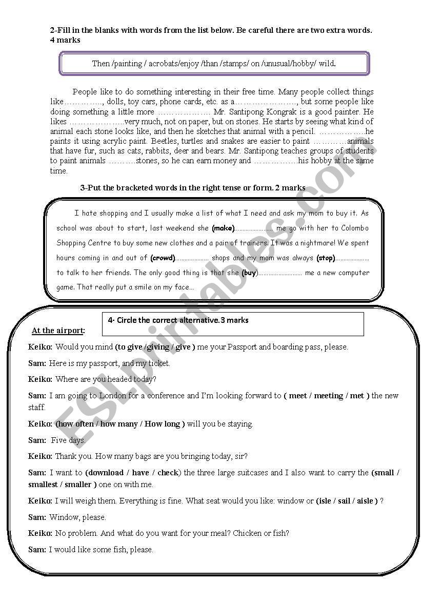 consolidation tasks  worksheet