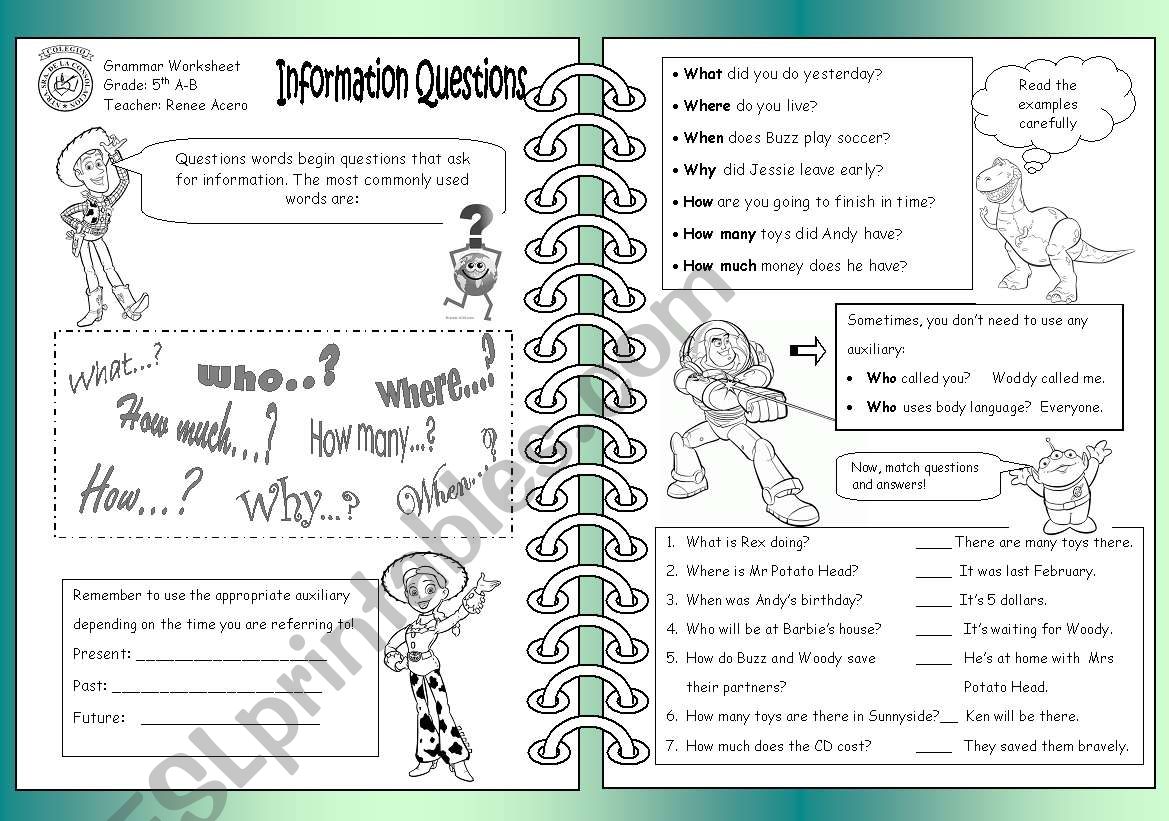 INFORMATION QUESTIONS worksheet