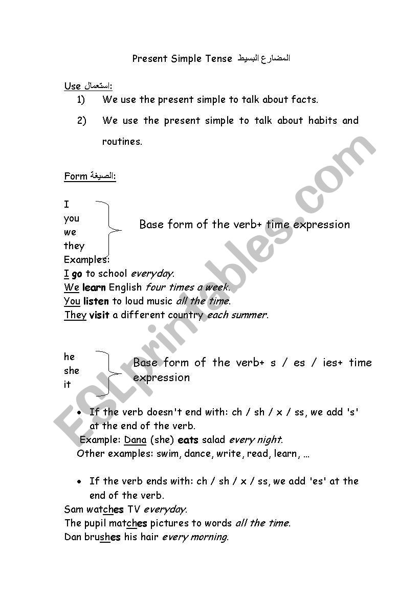 Present Simple Tense- Form and function