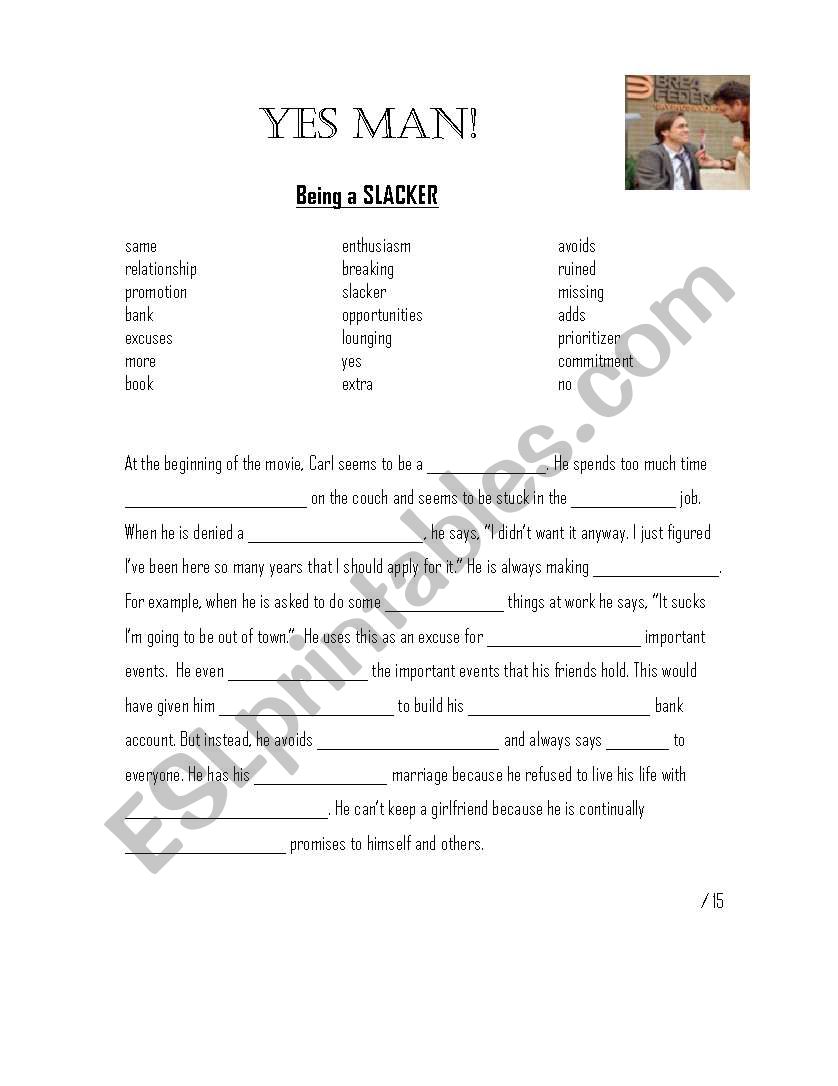 Yes Man! Movie worksheet