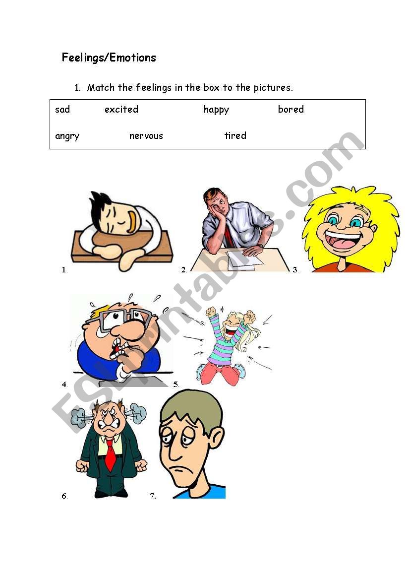 Feelings/Emotions worksheet