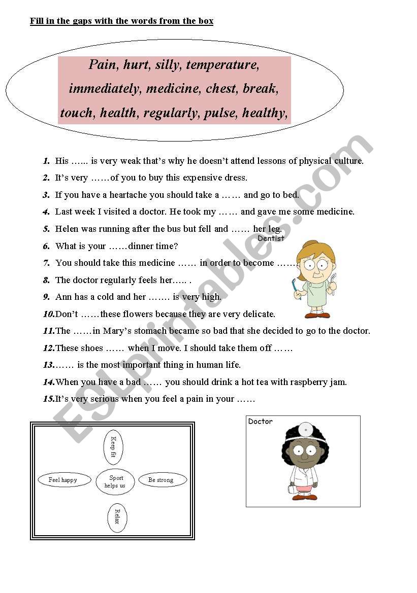 health body care worksheet