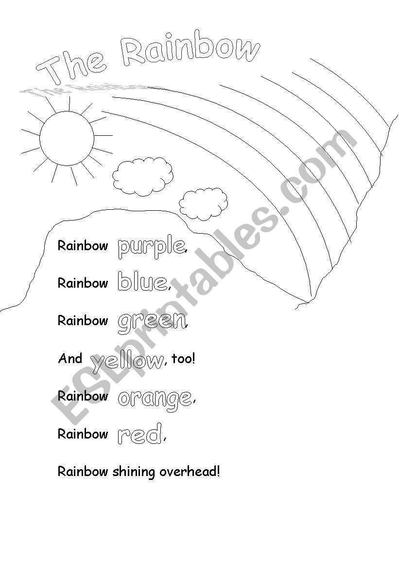 The Rainbow Song worksheet