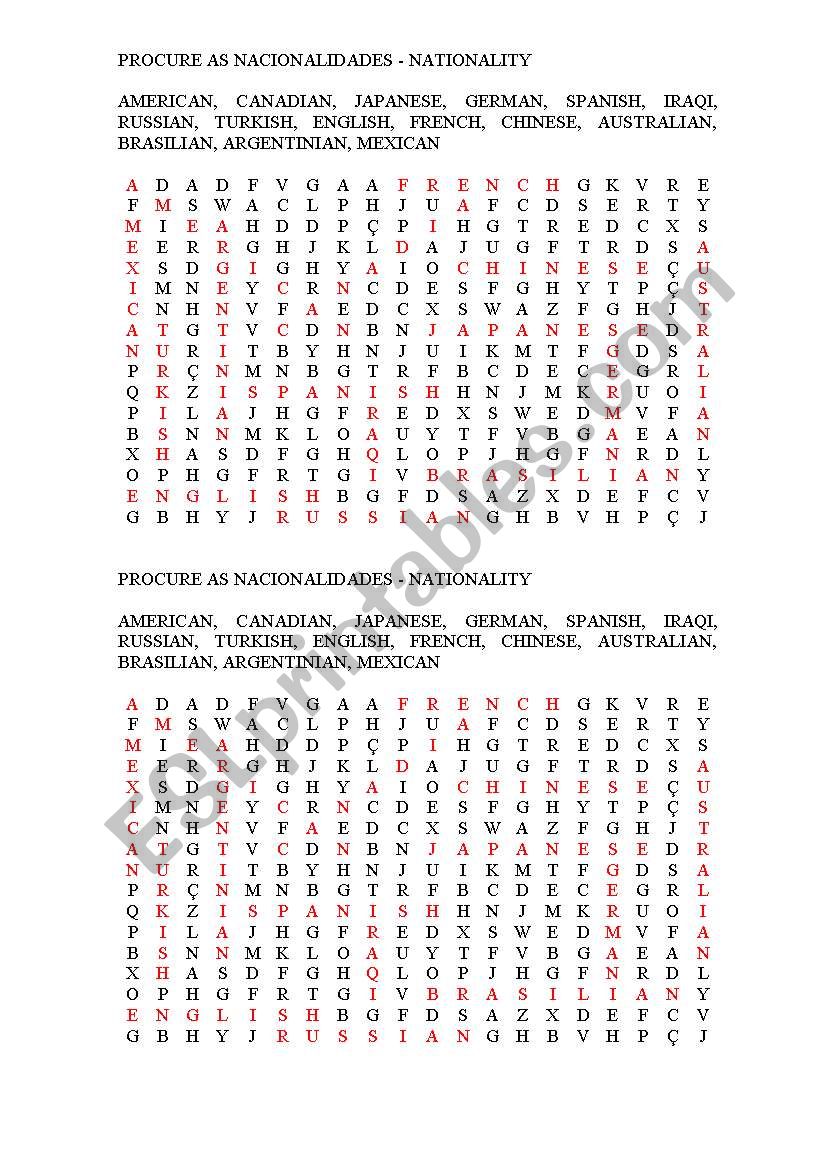 crosswords worksheet