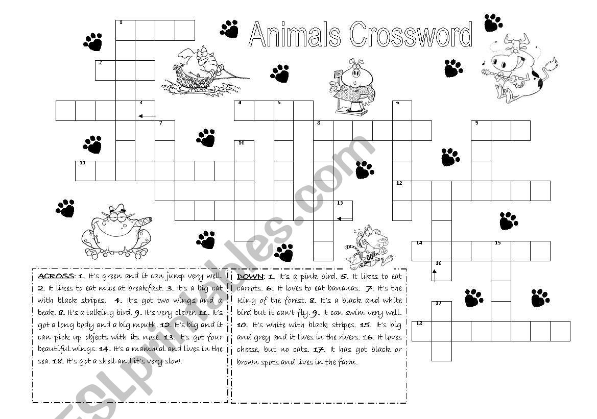 Animals Crossword worksheet