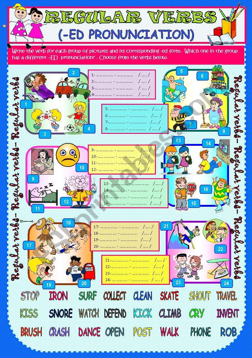 REGULAR VERBS (-ED PRONUNCIATION). WHICH ONE IS DIFFERENT?