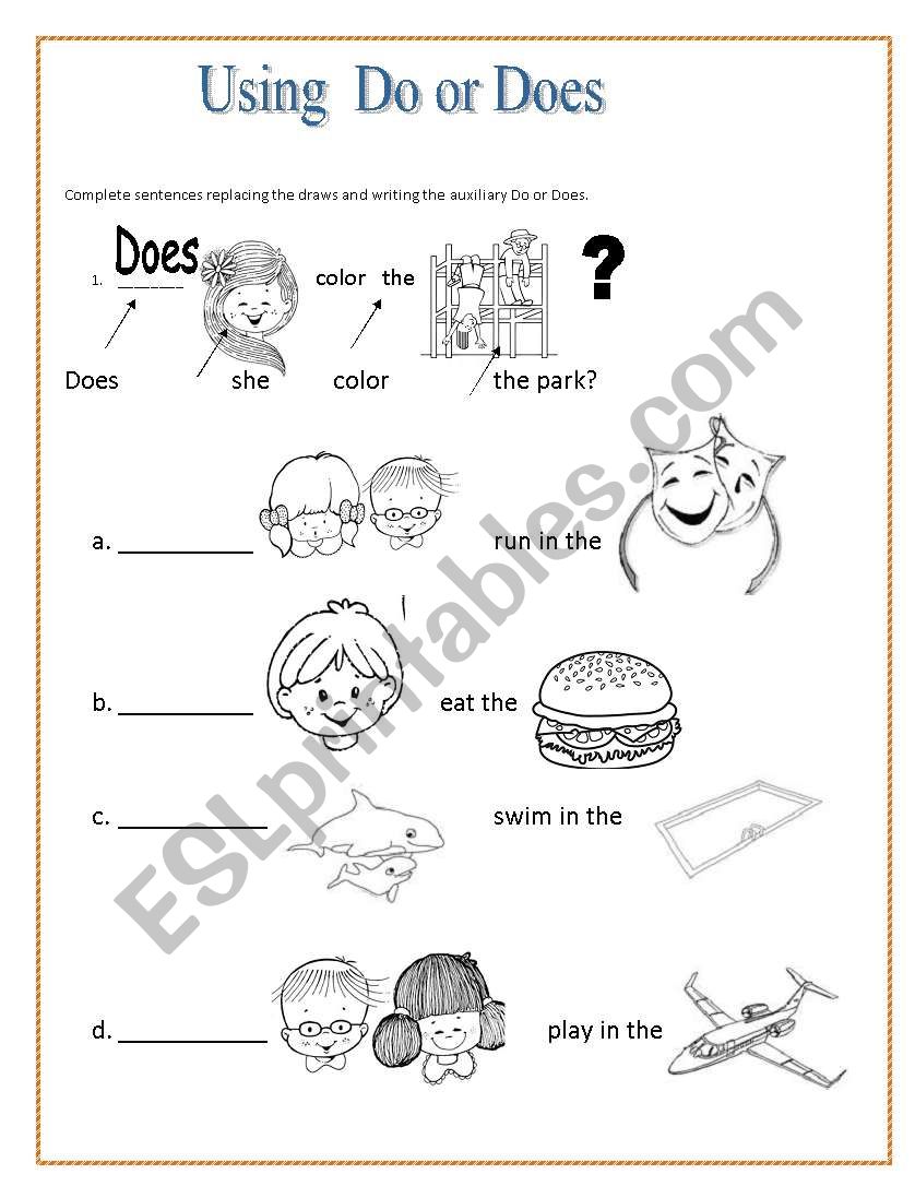 Do or Does worksheet