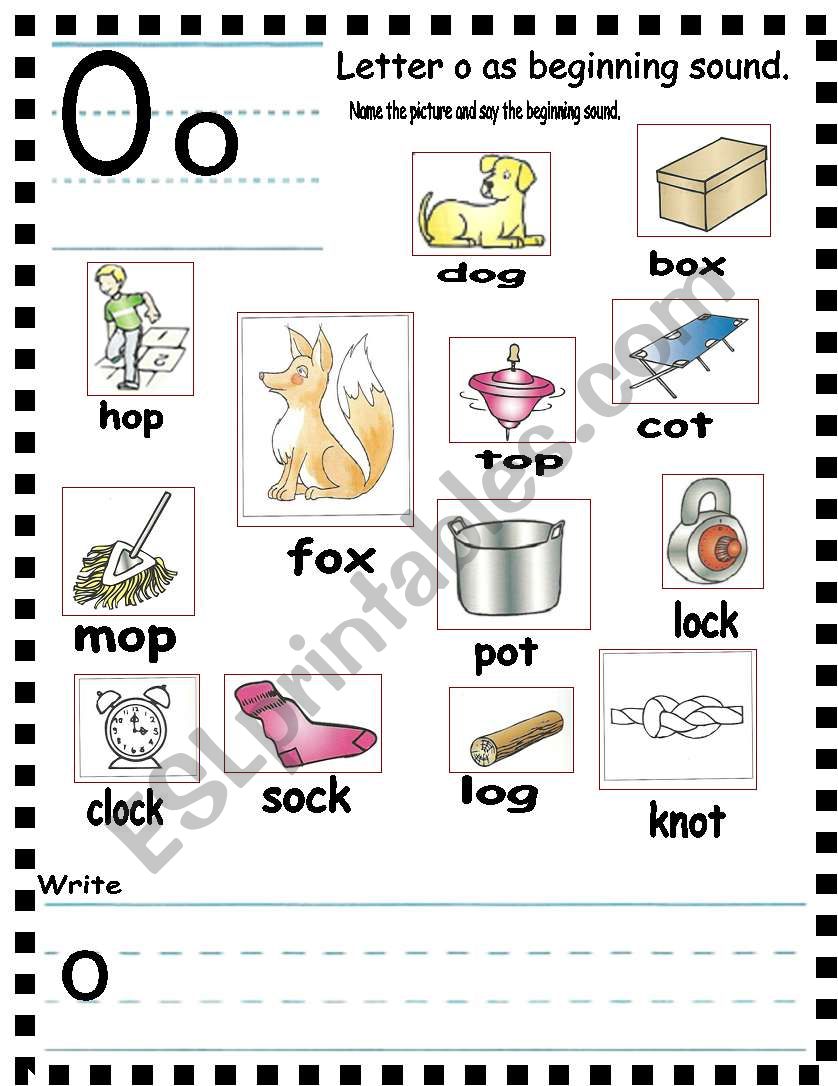 ABC Short vowel o as middle sound