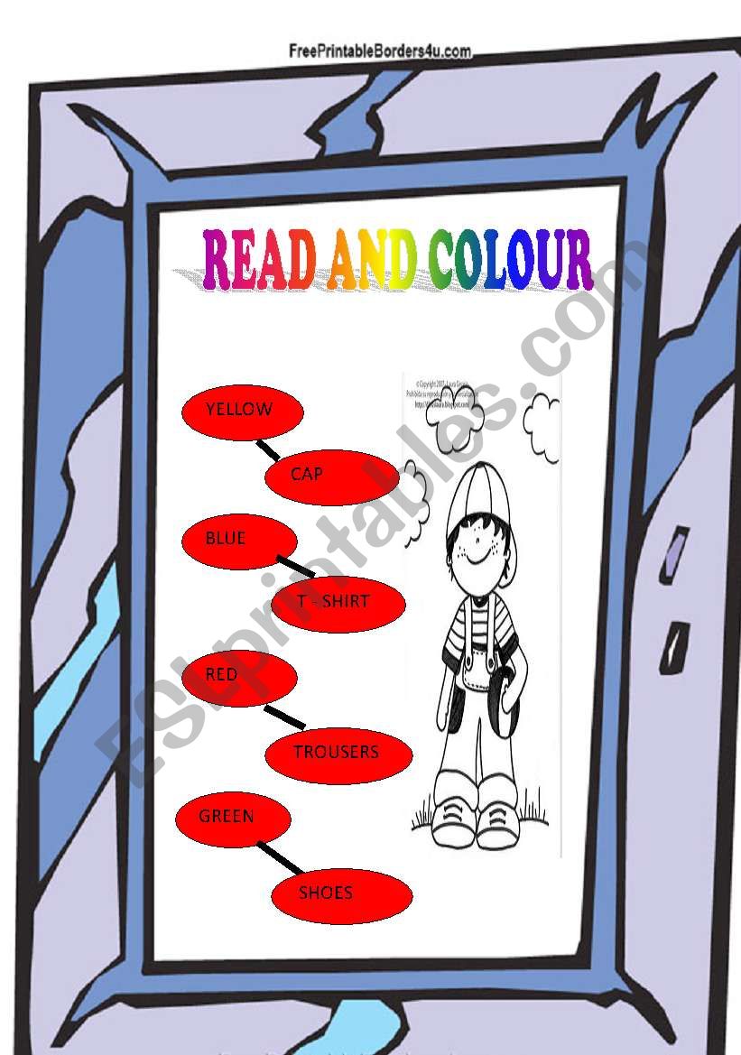 READ AND COLOUR worksheet