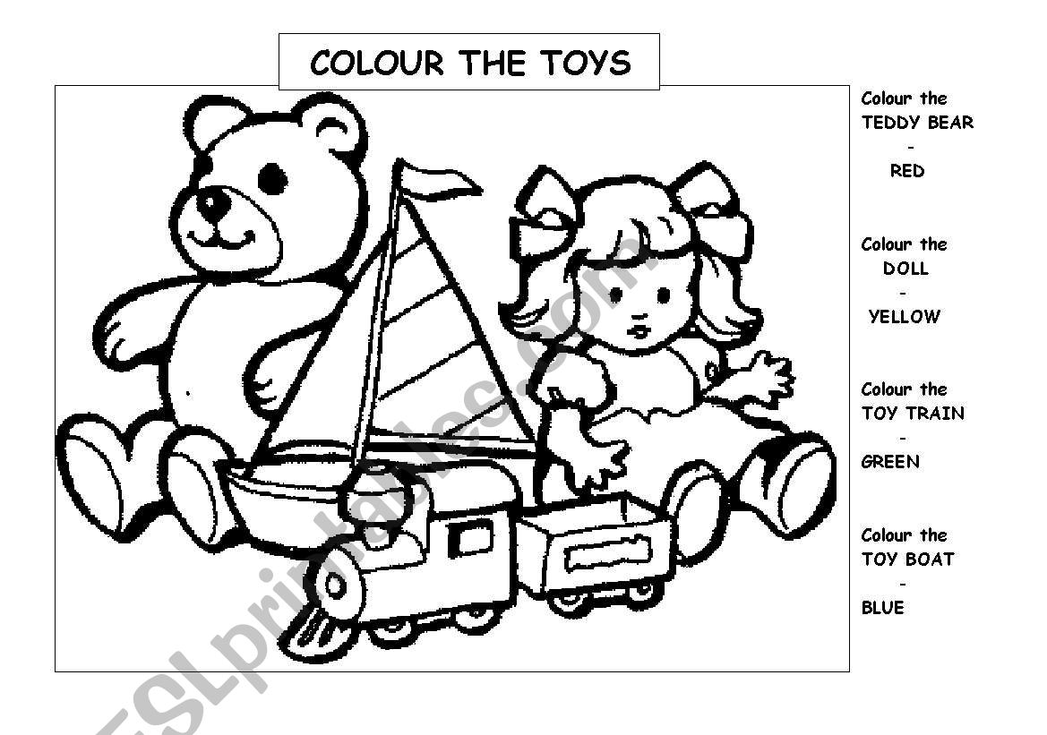 COLOUR THE TOYS worksheet