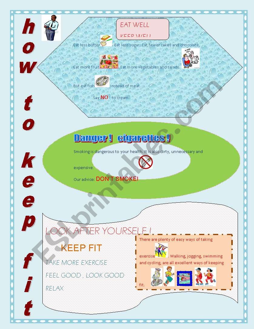 how to keep fit? worksheet