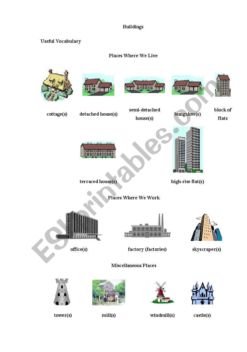 houses worksheet