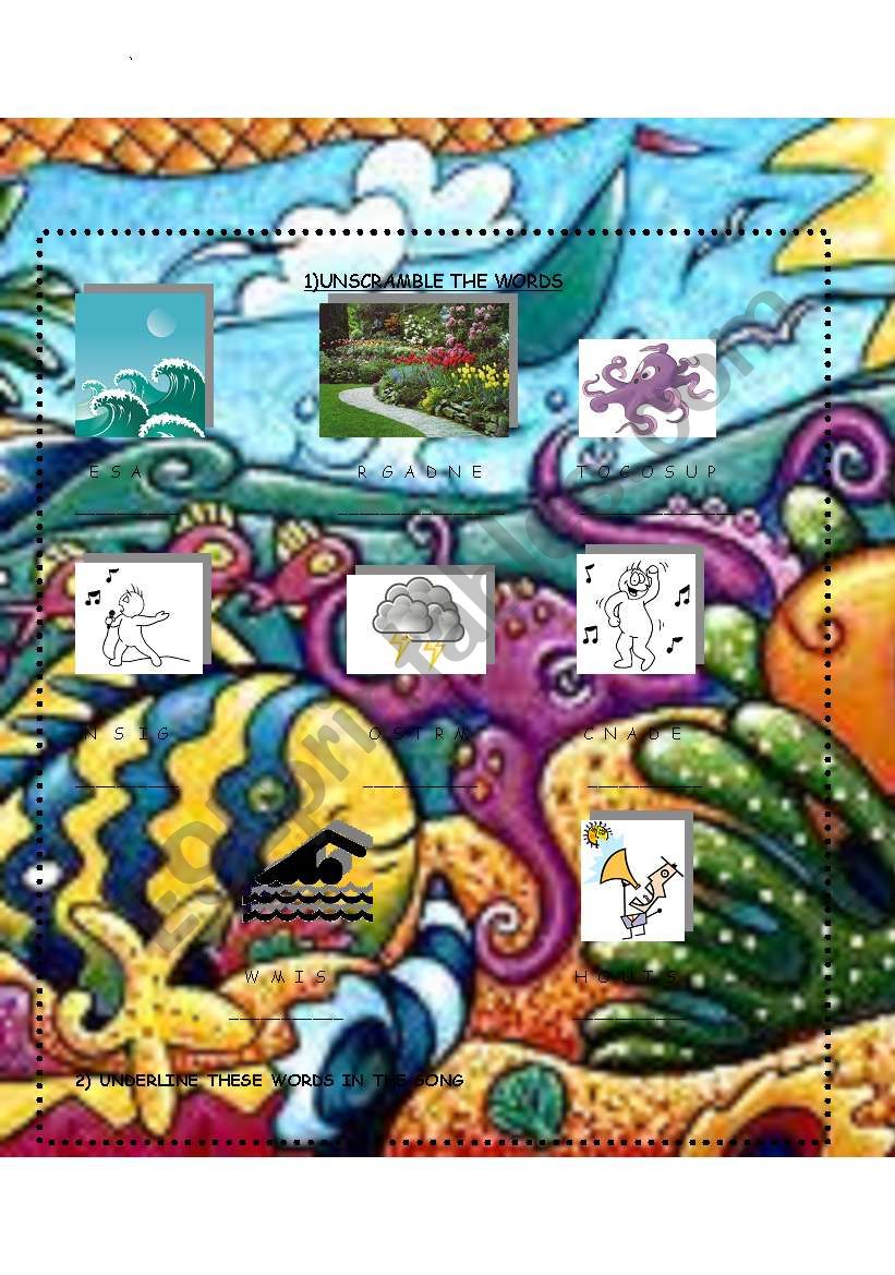 OCTOPUS GARDEN worksheet