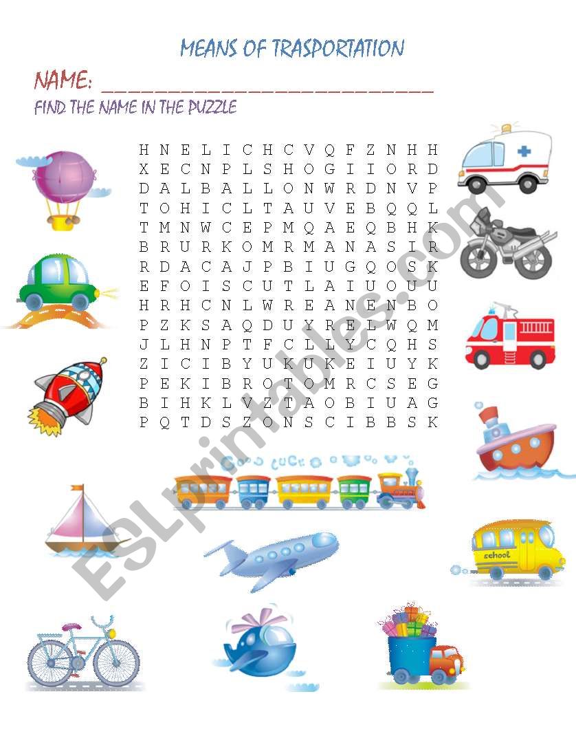 Means of transportation Puzzle