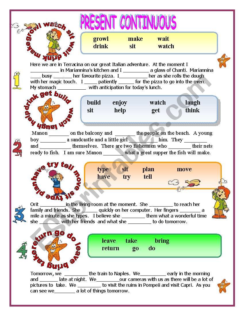 PRESENT CONTINUOUS worksheet