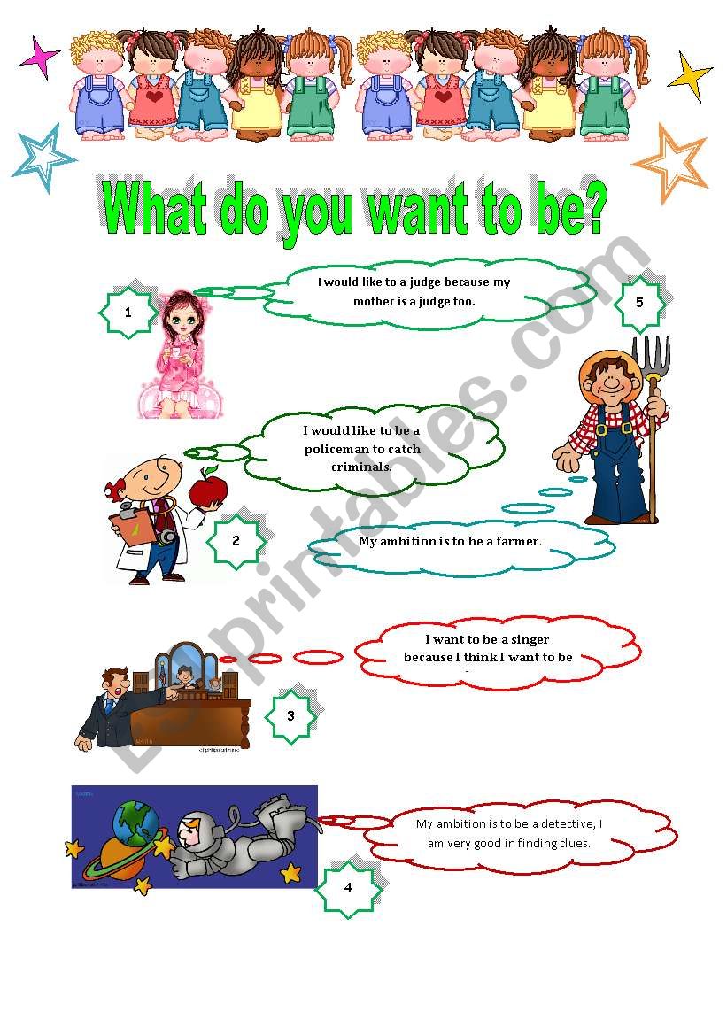 WHAT DO YOU WANT TO BE? worksheet