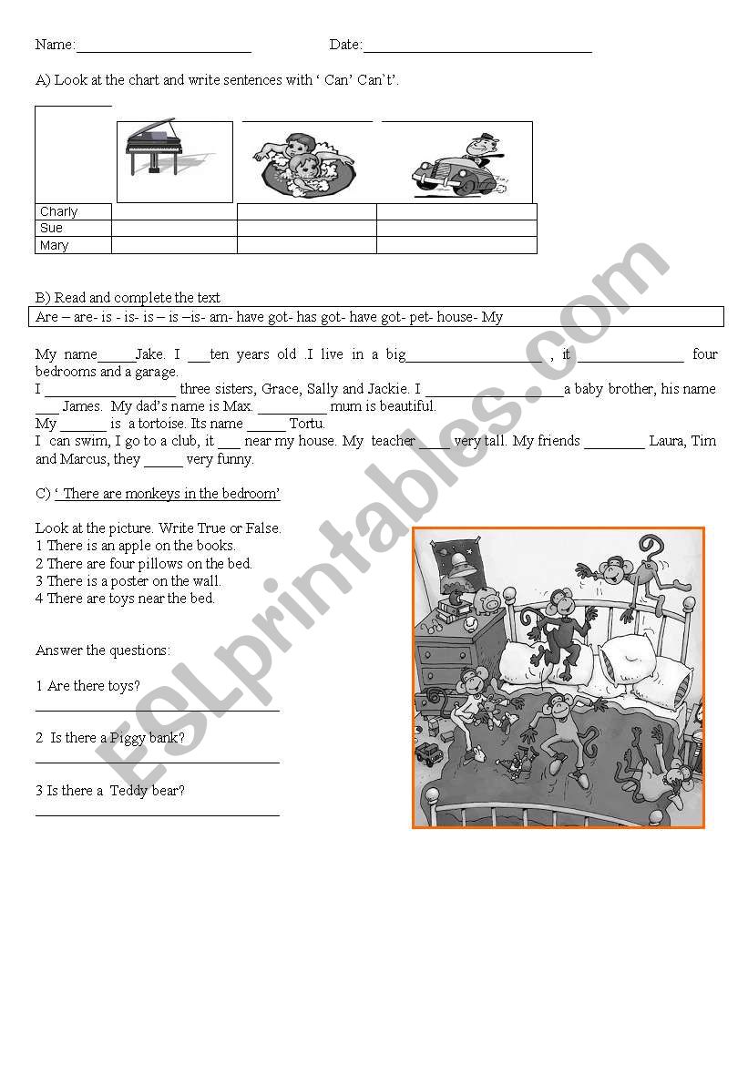 test  worksheet