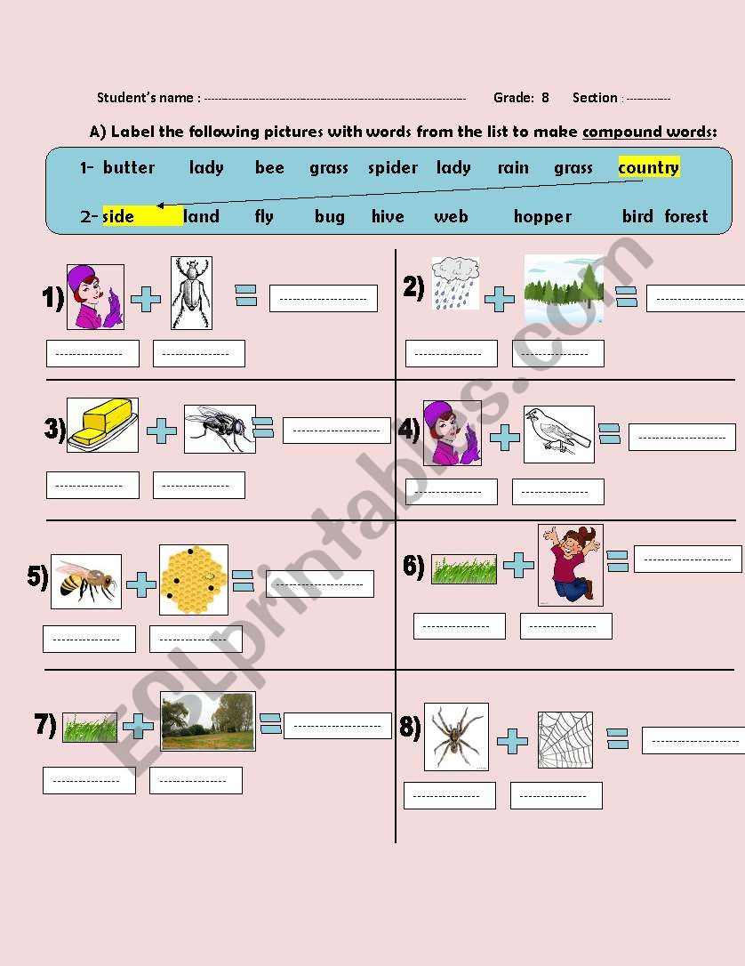 Compound Nouns worksheet