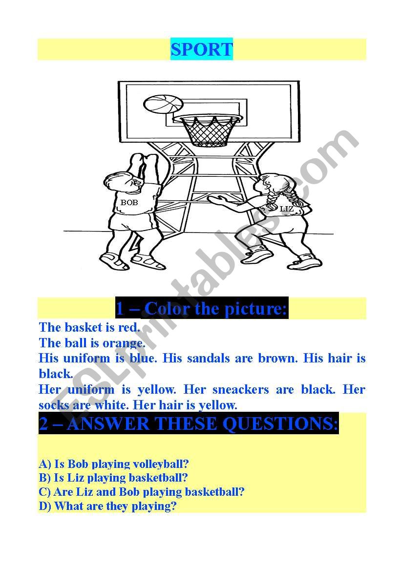 SPORT worksheet