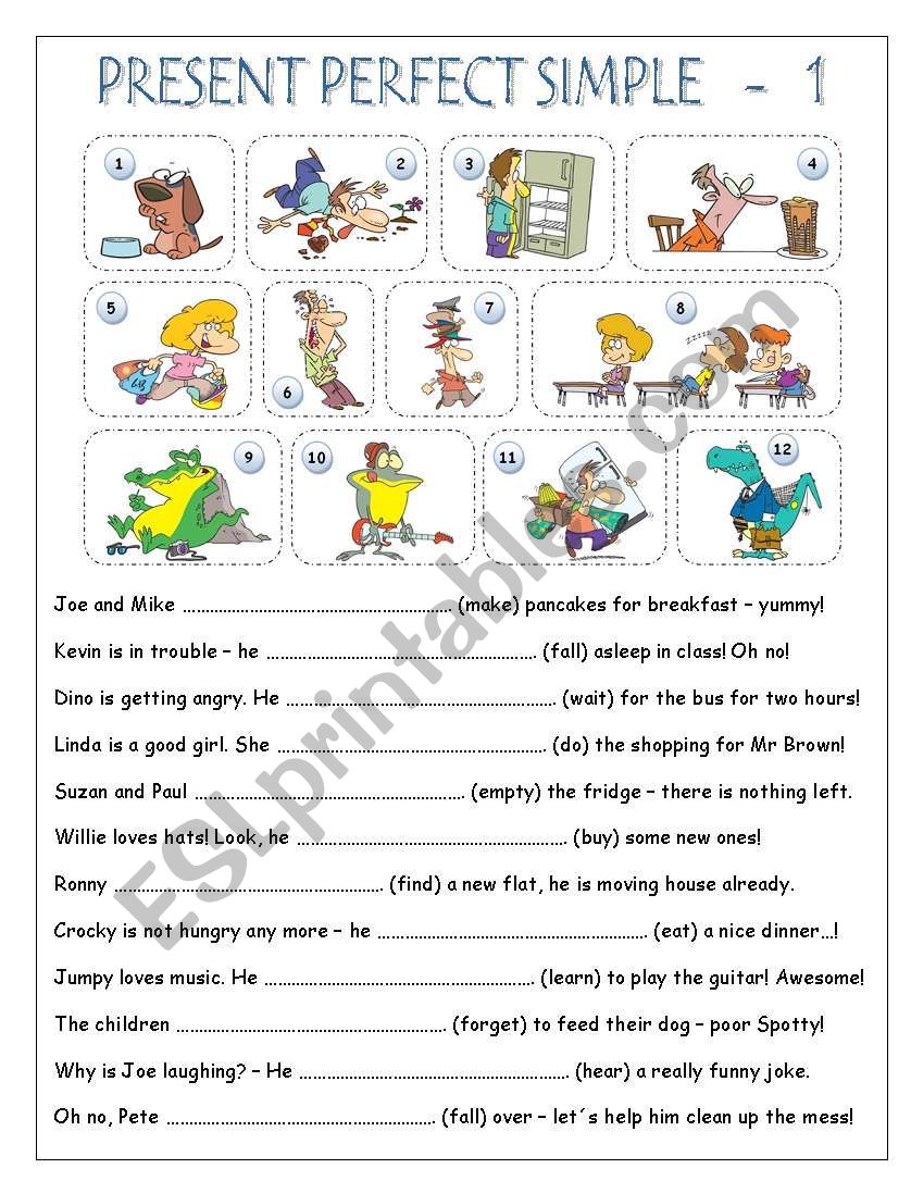 PRESENT PERFECT SIMPLE worksheet