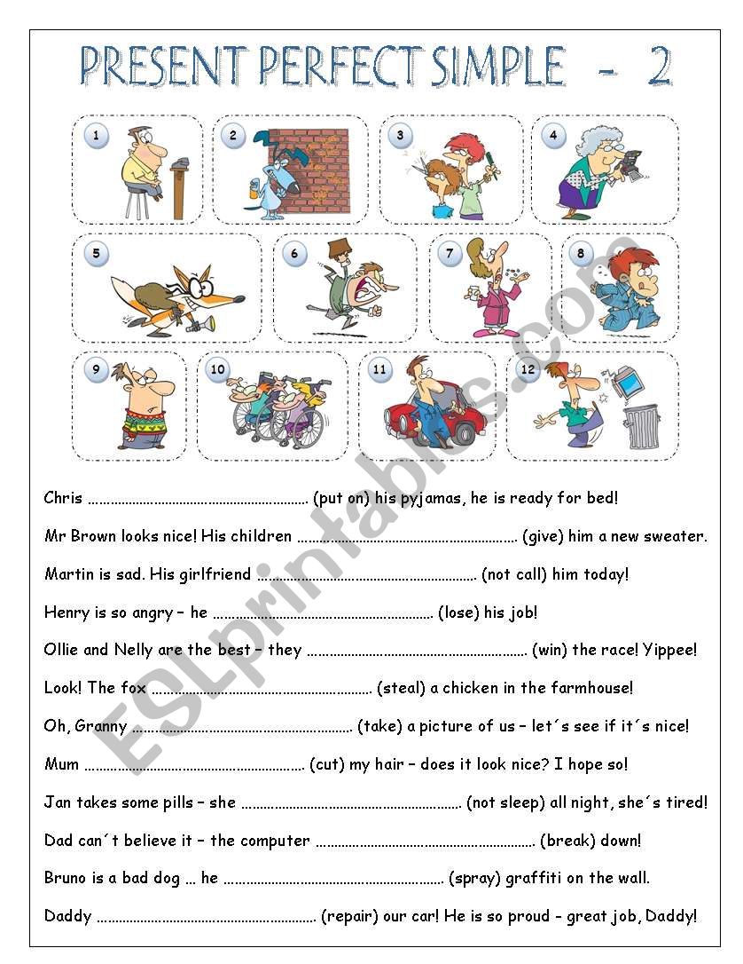 PRESENT PERFECT SIMPLE worksheet