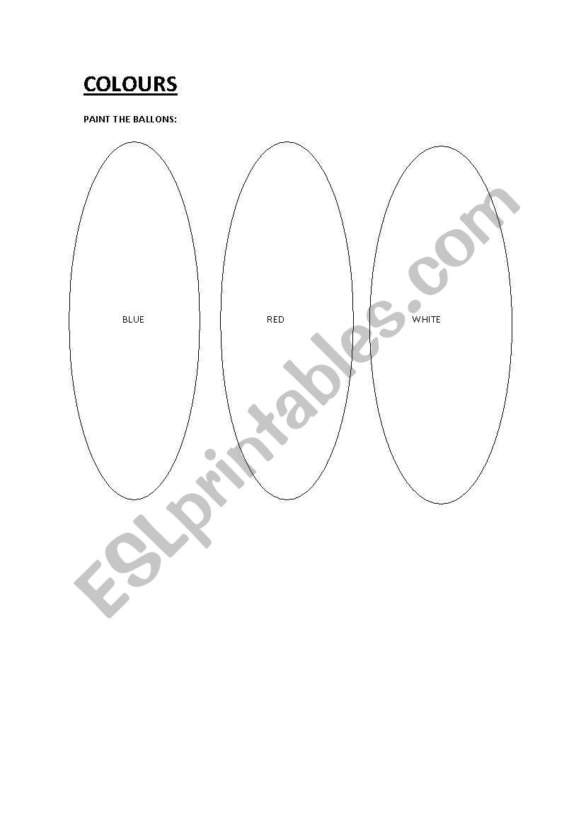 COLORS ACTIVITY worksheet
