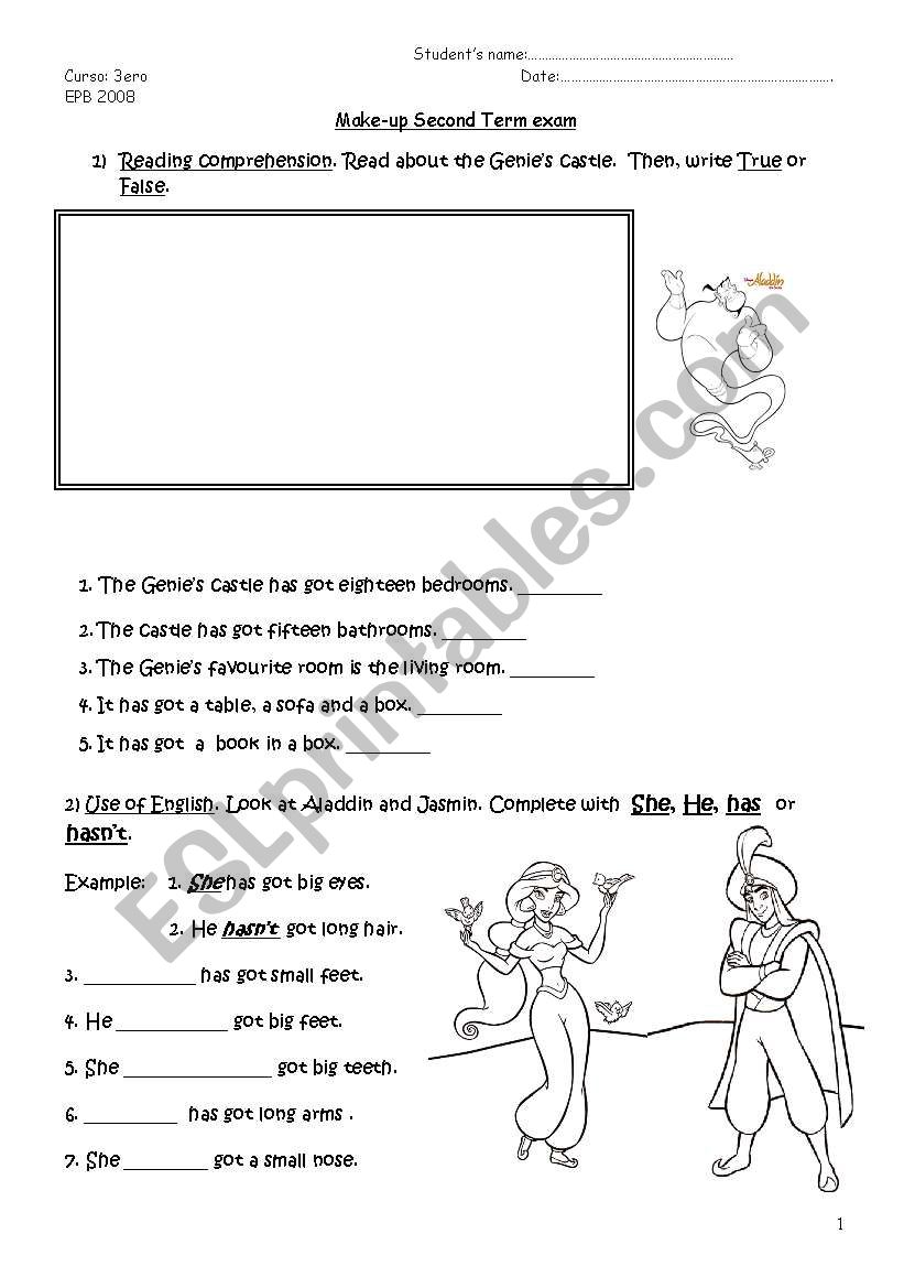 Partes de la casa worksheet