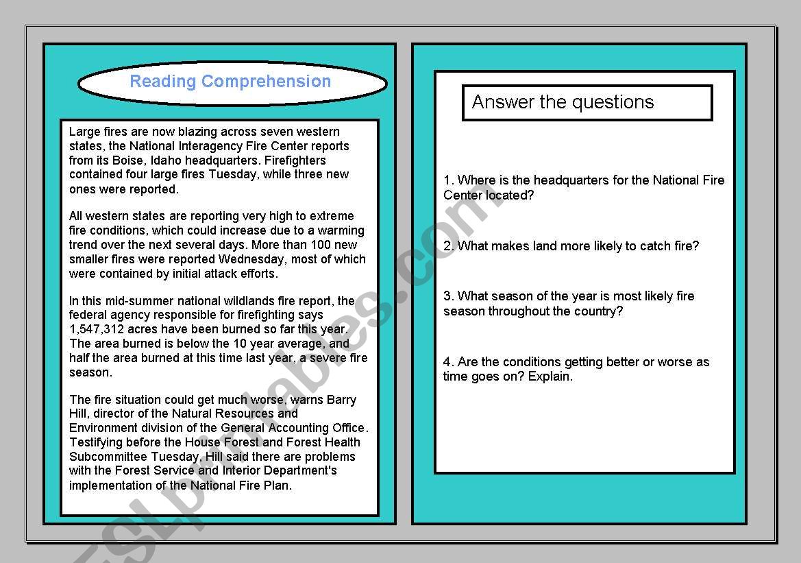 environment worksheet