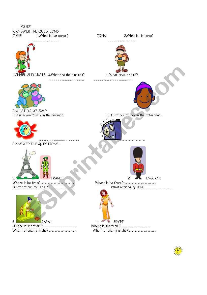 nationalities worksheet