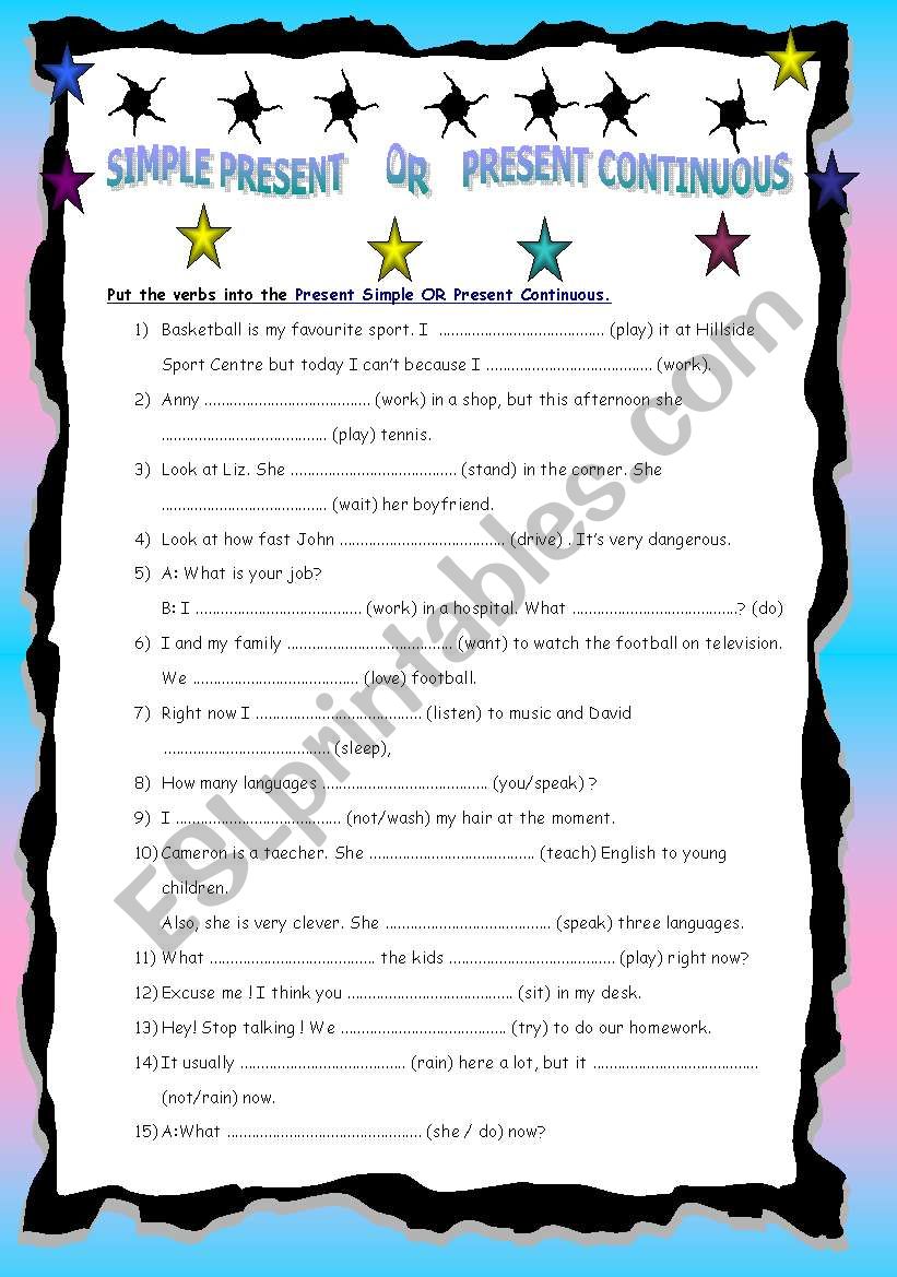 simple present & present continuous tense