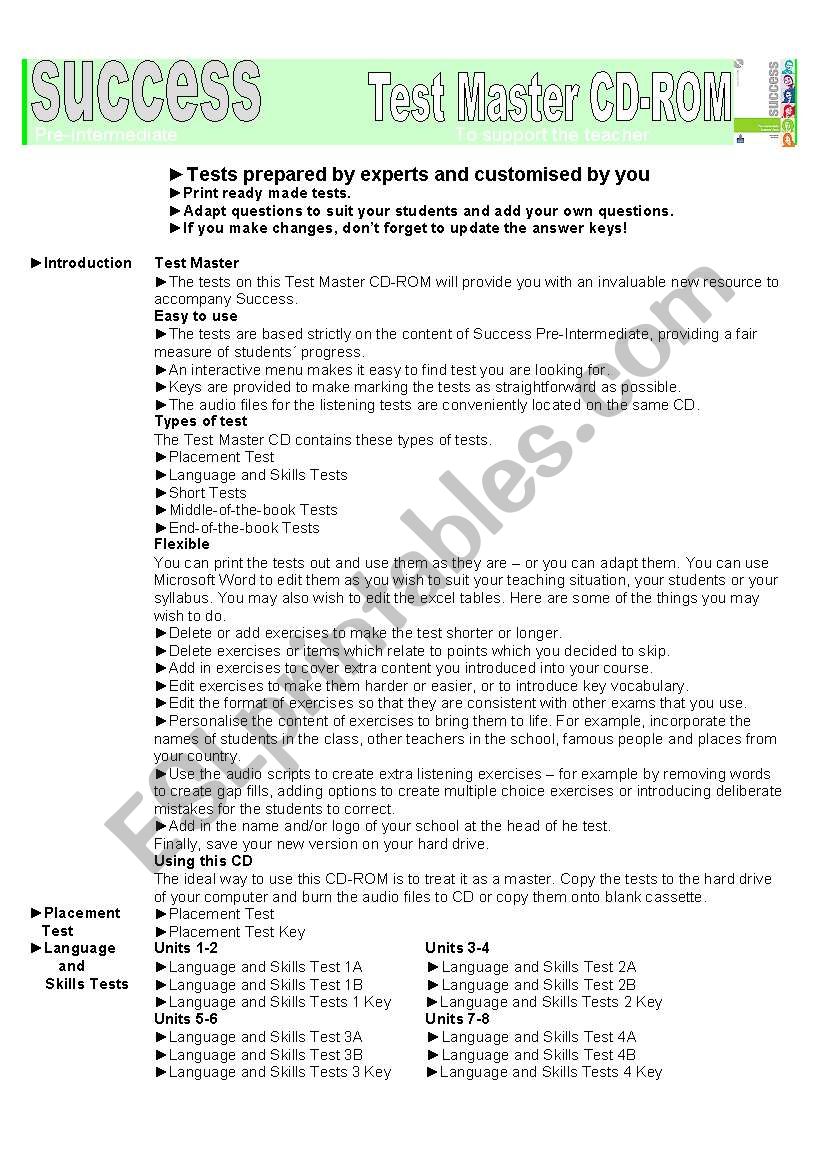 success pre intermediate worksheet