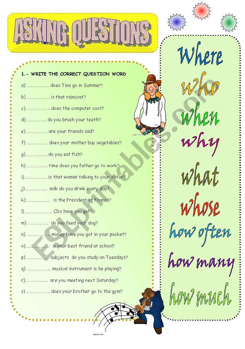 ASKING QUESTIONS worksheet