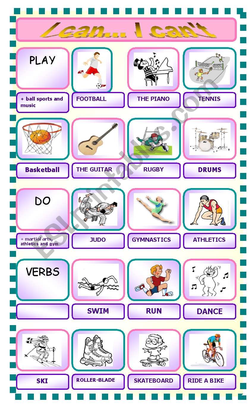 Can and Cant  worksheet